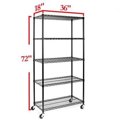 Seville Classics UltraDurable Heavy Duty NSF Solid Steel Wire Rack Storage Unit, Organizer for Garage, Warehouse, Office, Restaurant, Classroom, - WoodArtSupply