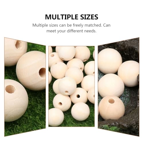 Tofficu 50 Pcs 16MM Wood Beads, Wooden Beads for Crafts Unfinished Wood Beads Bulk Wooden Beads for DIY Craft Painting Carving