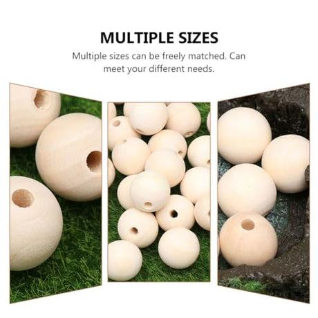 Tofficu 50 Pcs 16MM Wood Beads, Wooden Beads for Crafts Unfinished Wood Beads Bulk Wooden Beads for DIY Craft Painting Carving Tofficu