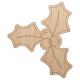 Christmas Holly Unfinished Wood Shape Piece Cutout for DIY Craft Projects - 1/8 Inch Thick - 4.70 Inch Size Sniggle Sloth