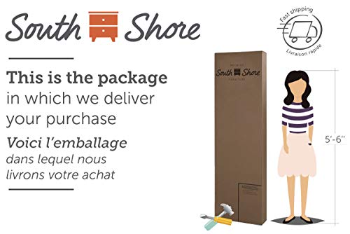 South Shore Vito Bookcase Headboard, Queen, Pure White South Shore