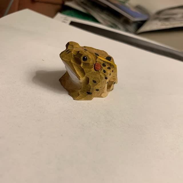 Selsela Toad Figurine Statue Decoration Small Animal Frog Art Sculpture Wood Carving Miniature Selsela