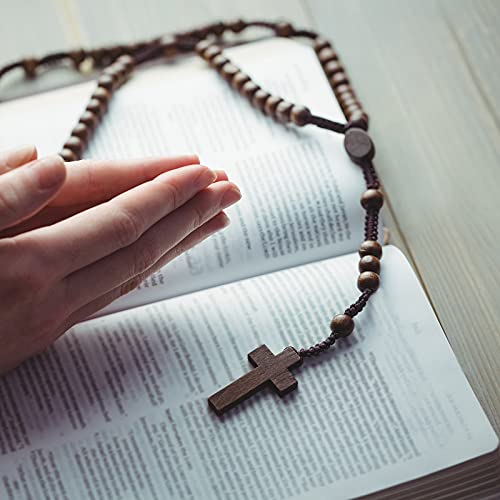 Hicarer Cross Charm Mini Wood Cross Charm Wooden Cross Pendant Hanging Ornament for Men, Women DIY Necklace Bracelet Earring Jewelry Craft Making (80 Hicarer