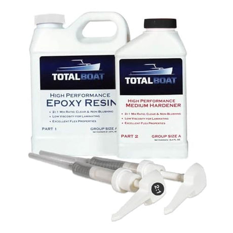 TotalBoat-510822 High Performance Epoxy Kit, Crystal Clear Marine Grade Resin and Hardener for Woodworking, Fiberglass and Wood Boat Building and TotalBoat