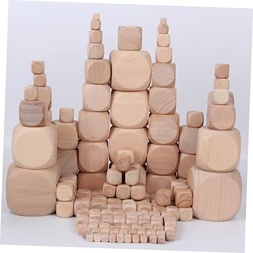 HEALEEP Blank Dice Toy 12pcs Block Toys Crafts for Classroom Creative Wood Foam Wood Blank Toy Blank Wooden Wood Blocks Wooden playset Natural Wood HEALEEP