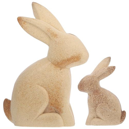 Healifty Natural Unfinished Wooden Rabbit to Paint DIY Easter Wood Decoration Ornament Farmhouse Wood Bunny Figure Embellishment Crafts for Home - WoodArtSupply