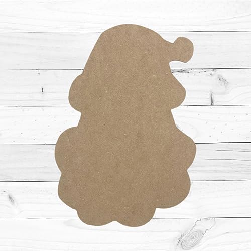 Christmas Santa Head Unfinished Cutout, Wooden Shape, Paintable Craft Build-A-Cross