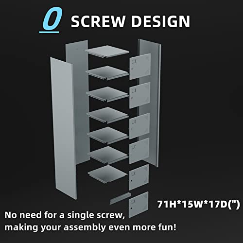 Yizosh Metal Locker with 6 Doors, Tall Steel Storage Lockers for Employees - 71" Locker Storage Cabinets for School, Gym, Home, Office, Garage (Grey) Yizosh