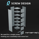 Yizosh Metal Locker with 6 Doors, Tall Steel Storage Lockers for Employees - 71" Locker Storage Cabinets for School, Gym, Home, Office, Garage (Grey) Yizosh