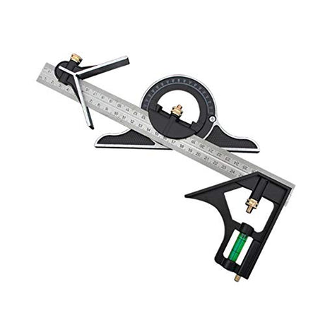 Stainless steel t square ruler Adjustable sliding combination Square Square Ruler & Protractor Level Measure Measuring Set 4-Piece 12" 4R Combination Lurui