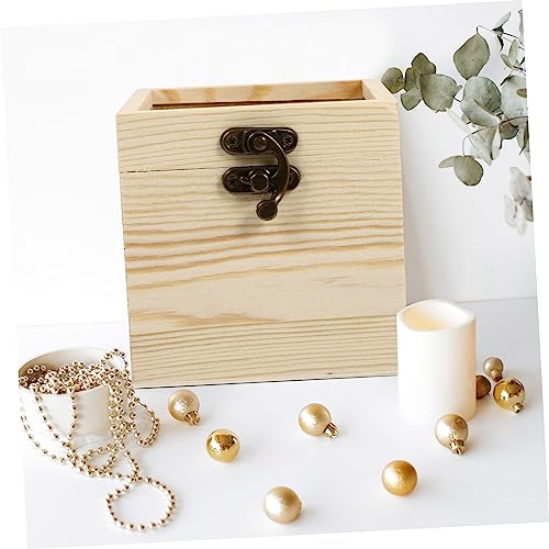 NOLITOY 4 Pcs Wooden Box with Glass Lid Glass Jewelry Keepsake Jewelry Container Candy Unfinished Wooden Chest Necklace Case Wooden Decor Wooden NOLITOY