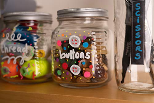 Chalk Markers - 4 White, Erasable, Non-Toxic, Water-Based, Reversible Tips, Crisp White For Kids & Adults for Glass & Chalkboard Markers for Bandle B.