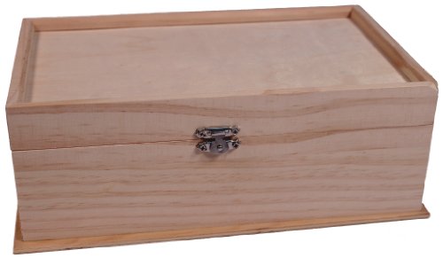 Unfinished Wood Jewelry Box w/ Mirror & Removable Compartments - Ready to Paint! WoodArtSupply