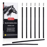 PANDAFLY Willow Charcoal Sticks, Soft, Black Artist Vine Charcoal for Artists, Beginners, Students, Great for Sketching, Drawing, Shading and Fine PANDAFLY