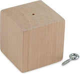 Unfinished Christmas Tree Ornaments with Screws 1-3/4-inches, Pack of 6 Pre-Drilled Cubes, Wooden Blocks for Crafts & DIY Decor, by Woodpeckers Woodpeckers