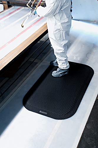 Hog Heaven Ergonomic Industrial-Grade Anti-Fatigue Mat 7/8" 12' Length x 3' Width x Black by M+A Matting M+A Matting