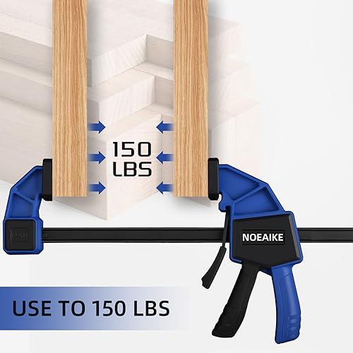 Bar Clamps for Woodworking,NOEAIKE 4-Pack Wood Clamps 12 Inch Light Duty One-Handed Woodwoking Clamps,Quick Grip/Spreader Clamps Set 150LBS Load NOEAIKE