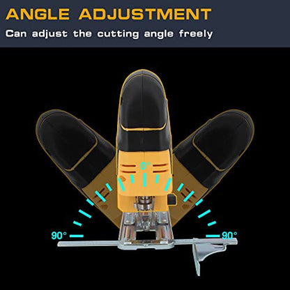 IRONFIST Jig Saw Cordless 20V Lithium Saber saw, Adjustable 4-Position Orbital wood and metal cutting machine Compatible with DEWALT Battery (Tool - WoodArtSupply