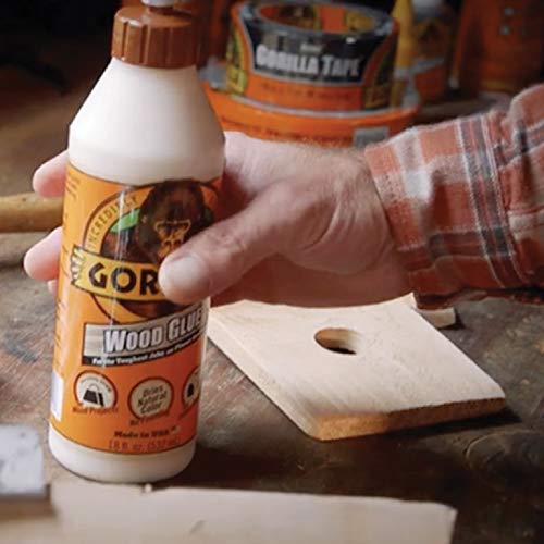 Gorilla Wood Glue, 18 Ounce Bottle, Natural Wood Color, (Pack of 1) Gorilla