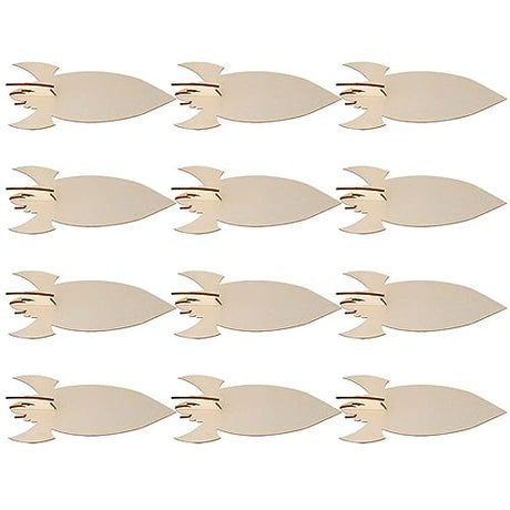 VILLCASE 1 Set Kids Creative Toys Children's Creativity Toy DIY Rocket Wooden Craft Kit Unfinished Wooden Rocket Toy Set Wood Crafts Suit for Kids VILLCASE