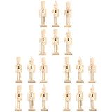 18 Pcs Christmas Puppet Nutcracker Figurine Wood Doll Soldier Decor Wood Nutcracker Unfinished DIY Nutcracker Outdoor Christmas Decorations PartyKindom