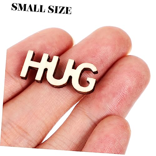 COOPHYA 100pcs DIY Wood Crafts Decorative Wood Hug DIY Wood Cutouts Wedding Table Confetti Wooden Table Scatter Unfinished Wood Crafts Wedding Favors COOPHYA