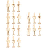 18 Pcs Christmas Puppet Nutcracker Figurine Wood Doll Soldier Decor Wood Nutcracker Unfinished DIY Nutcracker Outdoor Christmas Decorations PartyKindom