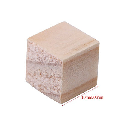 50pcs Wood Cubes for Craft WoodBlocks Handmade Woodcrafts for DIY Crafts Kids Toy Home Decoration(10mm)