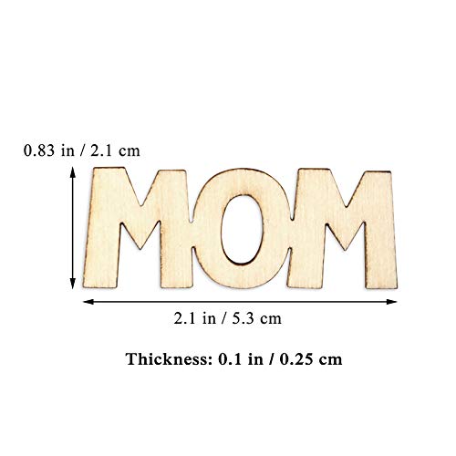 30 Pcs Little MOM Wood Crafts DIY Cutout Wooden Slices Embellishments Gift Unfinished Wood Ornaments for Happy Mothet's Day Mom's Birthday Party Creaides