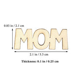 30 Pcs Little MOM Wood Crafts DIY Cutout Wooden Slices Embellishments Gift Unfinished Wood Ornaments for Happy Mothet's Day Mom's Birthday Party Creaides