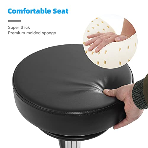 Mineloff Rolling Stool with Wheels 400lbs Weight Capacity,Heavy Duty Lash Chair Adjustable for Tatoo Lab Massage Salon Spa Drafting Nail Teach,360 Mineloff