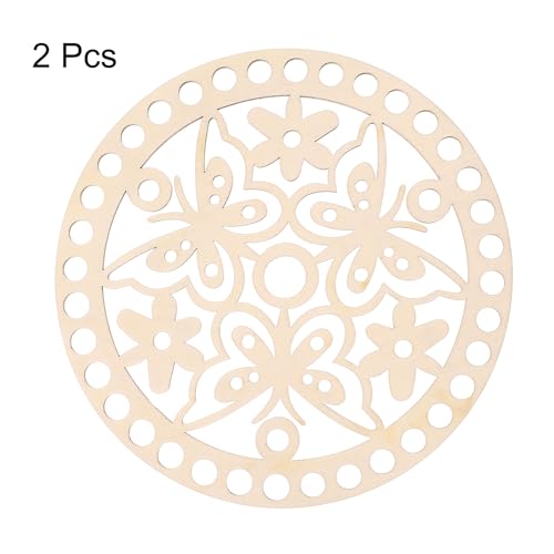 MECCANIXITY Crochet Basket Base Wooden Basket Bottom, 5.5"(14cm) Crochet Bag Bottom, Round Basket Bottom for DIY Basket Crochet, Bag Weaving Knitting MECCANIXITY