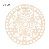 MECCANIXITY Crochet Basket Base Wooden Basket Bottom, 5.5"(14cm) Crochet Bag Bottom, Round Basket Bottom for DIY Basket Crochet, Bag Weaving Knitting MECCANIXITY