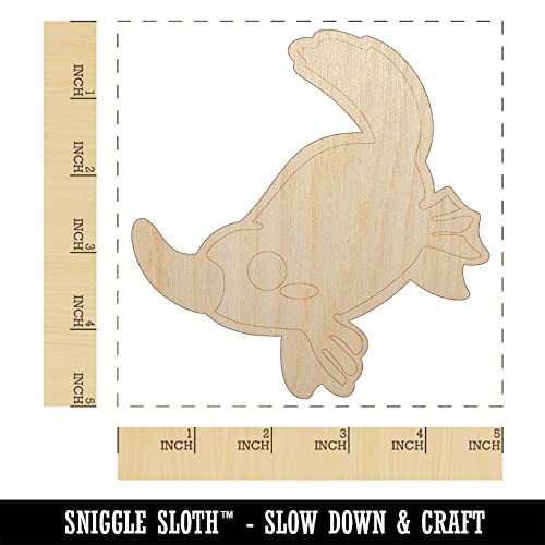 Swimming Kawaii Chibi Duck Billed Platypus Unfinished Wood Shape Piece Cutout for DIY Craft Projects - 1/4 Inch Thick - 4.70 Inch Size Sniggle Sloth