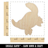 Swimming Kawaii Chibi Duck Billed Platypus Unfinished Wood Shape Piece Cutout for DIY Craft Projects - 1/4 Inch Thick - 4.70 Inch Size Sniggle Sloth