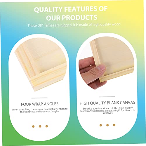 VILLFUL 5pcs Blank Wooden Picture Frame Unfinished Wood Frames DIY Wooden Photo Frames Wooden Bassinet Square Frame Unfinished Wooden Painting Boards VILLFUL