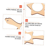 Operitacx 10pcs Small Wooden Mirror Table Top Mirror Travel Makeup Mirror Educational Toys Shatterproof Mirror for Kids Mini Mirrors for Crafts Operitacx