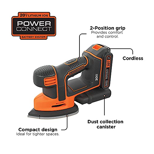 BLACK+DECKER 20V MAX* Sheet Sander (BDCMS20C) (Pack of 1) BLACK+DECKER