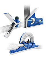 NTSUMI 12 Inch 4 Combination Square Ruler Set Protractor Satin, 4-R Graduation, Blue NTSUMI