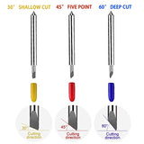 Youngneer 40PCS Cricut Blade for Explore Air 2 Air Maker Expression 20 PCS 45° Five Point + 10 PCS 30° Shallow Cut + 10 PCS 60° Deep Cut Vinyl Fabric Elefama