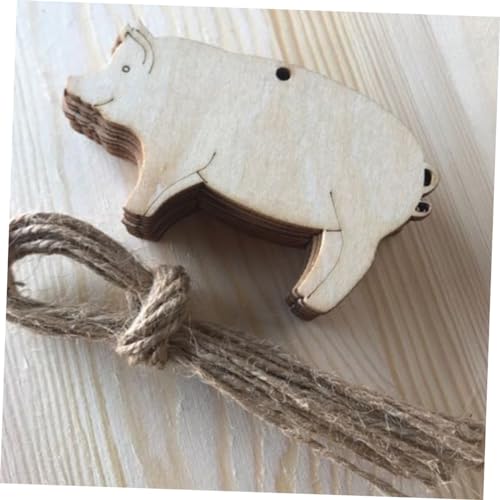 Gadpiparty 20 Pcs Animal Label Tags Blank Pigs Chips Pig Shape Wood Tags Wood Label Tags Gift Label Unfinished Wood Pigs Wood Blanks DIY Pigs Wood Gadpiparty