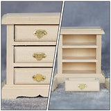 Abaodam 1pc Bedside Table Model Solid Wood Nightstand Drawer Dresser Mini Accessories Unfinished Nightstand Dollhouse Doll Decoration Dollhouse Abaodam