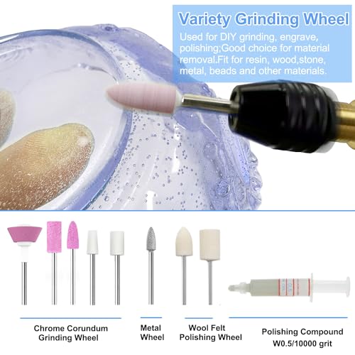 Anlan-angel Electric Resin Drill Set,Multi-Purpose Pin Vise Hand Drill with 9PCS Twist Drill Bits Sand Drills Resin Supplies for Resin,Wood,Keychain Anlan-angel