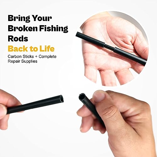 Fishing Rod Repair Kit Complete,All-in-one Supplies with Glue for Broken Fishing Pole and Tip Repair with Carbon Fiber Sticks, Rod Tips, Rod Building OJYDOIIIY