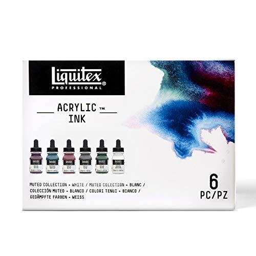 Liquitex Professional Acrylic Ink, 1-oz (30ml), Muted Collection, Set of 6 Liquitex