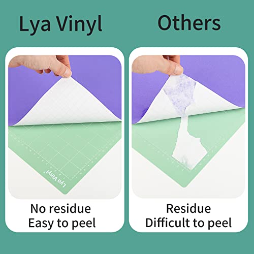 Cutting Mats for Cricut - Lya Vinyl 8 Pack Variety Cutting Mats 12x12 INCH, Cutting Mats for permanent Vinyl(StandardGrip, LightGrip, StrongGrip, - WoodArtSupply