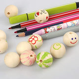 300 PCS Wood Beads, 1 Inch Diameter Wooden Beads for Crafts, Unfinished Wood Beads with Hole for Crafts, Various Jewelry Making, Car Seat Cushions, GNIEMCKIN