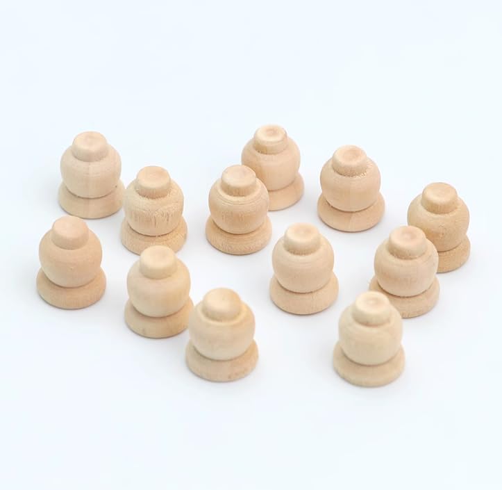 AirAds Dollhouse 1:12 Miniature Furniture Legs Bookcase Hutch Legs Unfinished Wood (Set 4pcs) Air-Ads Supplies