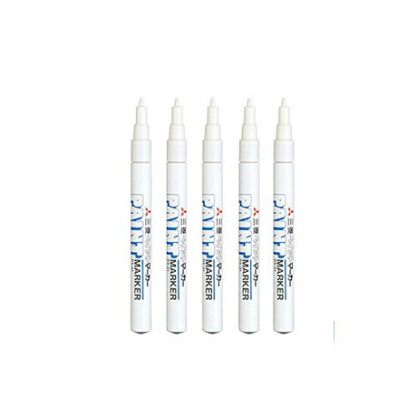Uni-Paint Oil Based Paint Marker 5 Pens Bundle Set Multi surface Marking Pen PX-21 Fine Point White Colour Quik Drying Ink Water and Fade Resistant Uni-Paint