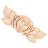 Wood Applique Rubber Wood Carved Corner Onlay Applique Furniture,Decorative Wood Appliques,Onlay Door Wall Cabinet Frame Decor Flower Shape Unpainted Pilipane